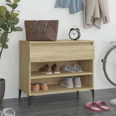 Berkfield Shoe Cabinet Sonoma Oak 70x36x60 cm Engineered Wood | DIY at B&Q