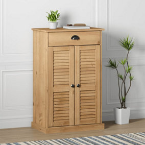 Berkfield Shoe Cabinet VIGO 60x35x96 cm Solid Wood Pine
