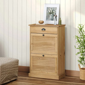 Berkfield Shoe Cabinet VIGO 60x35x96 cm Solid Wood Pine