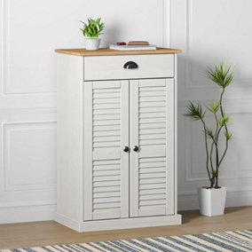 Berkfield Shoe Cabinet VIGO White 60x35x96 cm Solid Wood Pine