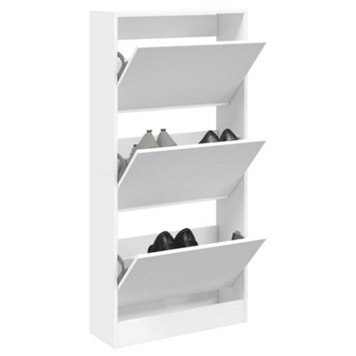 Berkfield Shoe Cabinet White 60x21x125.5 cm Engineered Wood