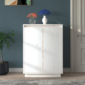 Berkfield Shoe Cabinet White 60x35x80 cm Solid Wood Pine