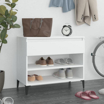 Berkfield Shoe Cabinet White 70x36x60 Cm Engineered Wood 