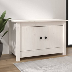 Berkfield Shoe Cabinet White 70x38x45.5 cm Solid Wood Pine