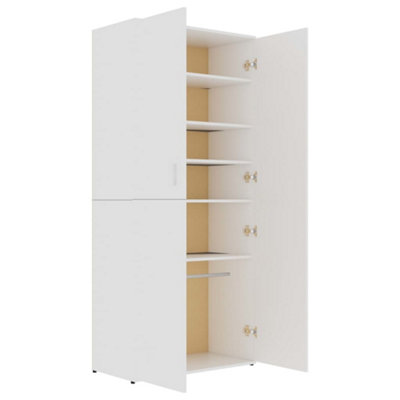 Berkfield Shoe Cabinet White 80x39x178 cm Engineered Wood