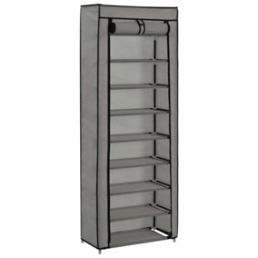 Berkfield Shoe Cabinet with Cover Grey 57x29x162 cm Fabric