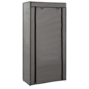 Berkfield Shoe Cabinet with Cover Grey 58x28x106 cm Fabric
