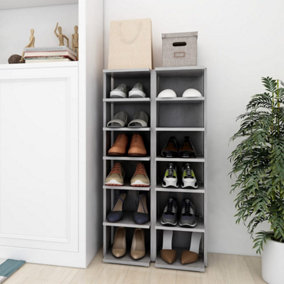 Berkfield Shoe Cabinets 2 pcs Concrete Grey 27.5x27x102 cm
