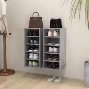 Berkfield Shoe Cabinets 2 pcs Concrete Grey 31.5x35x70 cm Engineered Wood