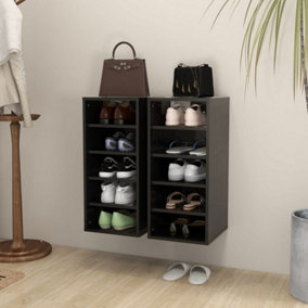 Berkfield Shoe Cabinets 2 pcs High Gloss Black 31.5x35x70 cm Engineered Wood