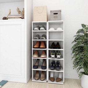 Berkfield Shoe Cabinets 2 pcs High Gloss White 27.5x27x102 cm