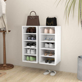 Berkfield Shoe Cabinets 2 pcs White 31.5x35x70 cm Engineered Wood