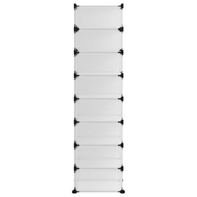 Berkfield Shoe Rack Transparent 93x36.5x140 cm PP