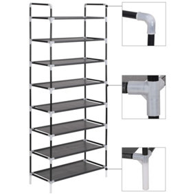 Berkfield Shoe Rack with 8 Shelves Metal and Non-woven Fabric Black