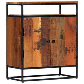 Berkfield Side Cabinet 60x35x76 cm Solid Reclaimed Wood and Steel