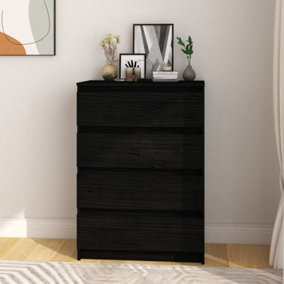 Berkfield Side Cabinet Black 60x36x84 cm Solid Pinewood