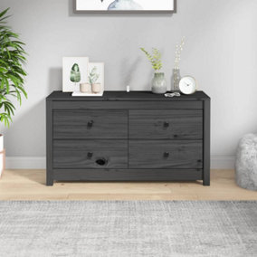 Berkfield Side Cabinet Grey 100x40x54 cm Solid Wood Pine