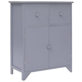 Berkfield Side Cabinet Grey 60x30x75 cm Paulownia Wood