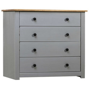 Berkfield Side Cabinet Grey 80x40x73 cm Pine Panama Range