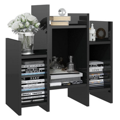 Berkfield Side Cabinet High Gloss Black 60x26x60 cm Engineered Wood