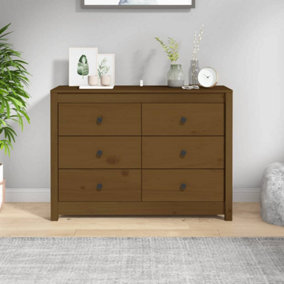 Berkfield Side Cabinet Honey Brown 100x40x72 cm Solid Wood Pine
