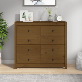 Berkfield Side Cabinet Honey Brown 100x40x90 cm Solid Wood Pine
