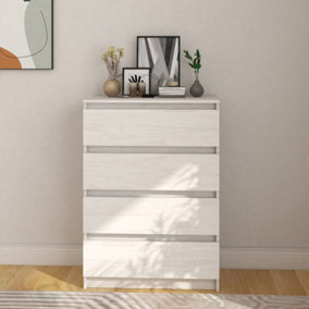Berkfield Side Cabinet White 60x36x84 cm Solid Pinewood