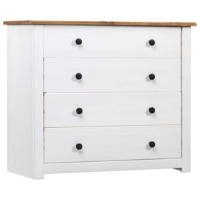 Berkfield Side Cabinet White 80x40x73 cm Pine Panama Range