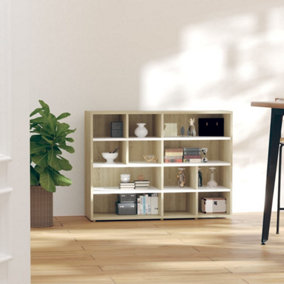 Berkfield Side Cabinet White and Sonoma Oak 97x32x72 cm Engineered Wood