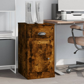 Berkfield Side Cabinet with Drawer Smoked Oak 40x50x75 cm Engineered Wood
