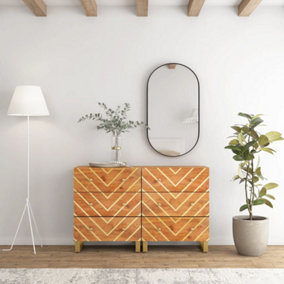 Berkfield Side Cabinets 2 pcs Brown and Black 60x33.5x75 cm Solid Wood Mango