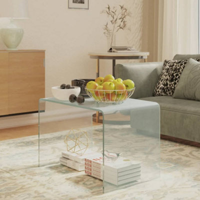 Berkfield Side Table 40x40x60 cm Tempered Glass