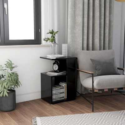 Berkfield Side Table Black 36x30x56 cm Engineered Wood