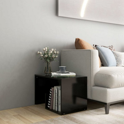 Berkfield Side Table Black 59x36x38 cm Engineered Wood