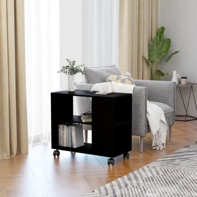 Berkfield Side Table Black 70x35x55 cm Engineered Wood