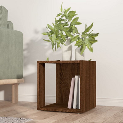 Berkfield Side Table Brown Oak 33x33x34.5 cm Engineered Wood