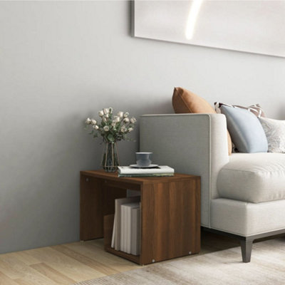 Berkfield Side Table Brown Oak 59x36x38 cm Engineered Wood