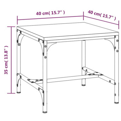 Berkfield Side Table Grey Sonoma 40x40x35 cm Engineered Wood