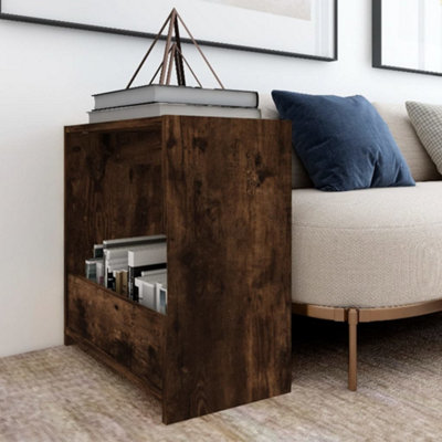 Berkfield Side Table Smoked Oak 50x26x50 cm Engineered Wood