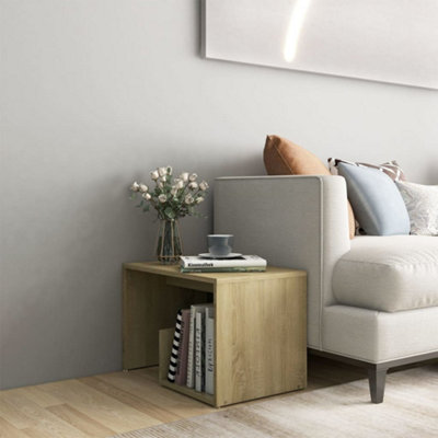 Berkfield Side Table Sonoma Oak 59x36x38 cm Engineered Wood