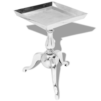 Berkfield Side Table Square Aluminium Silver