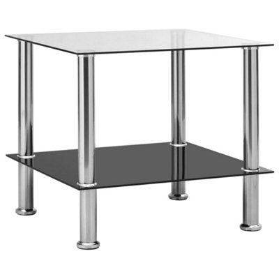Berkfield Side Table Transparent 45x50x45 cm Tempered Glass
