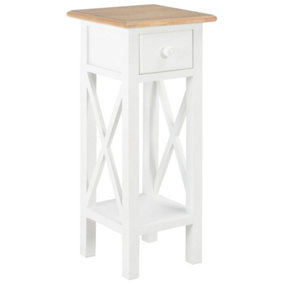 Berkfield Side Table White 27x27x65.5 cm Wood