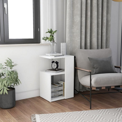 Berkfield Side Table White 36x30x56 cm Engineered Wood