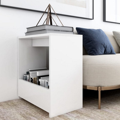 Berkfield Side Table White 50x26x50 cm Engineered Wood