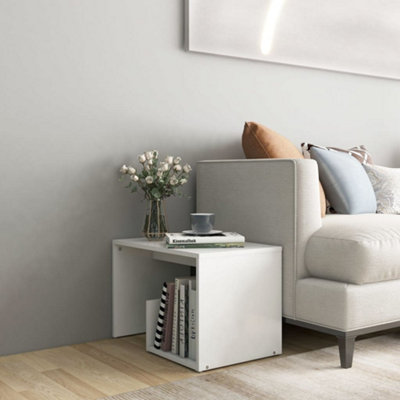 Berkfield Side Table White 59x36x38 cm Engineered Wood