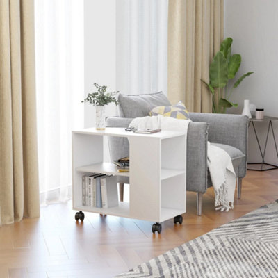 Berkfield Side Table White 70x35x55 cm Engineered Wood