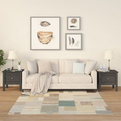Berkfield Side Tables 2 pcs Grey 40x40x39 cm Solid Wood Pine