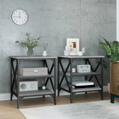 Berkfield Side Tables 2 pcs Grey Sonoma 40x42x50 cm Engineered Wood