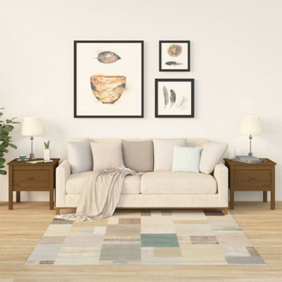 Berkfield Side Tables 2 pcs Honey Brown 50x50x49 cm Solid Wood Pine